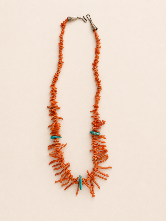 Vintage Coral & Turquoise Necklace