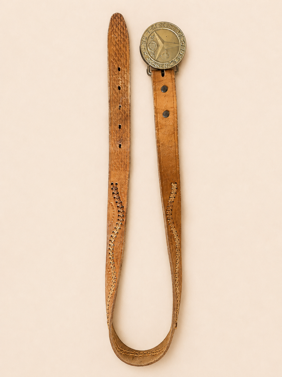 Vintage Mercedes-Benz Medallion Leather Belt
