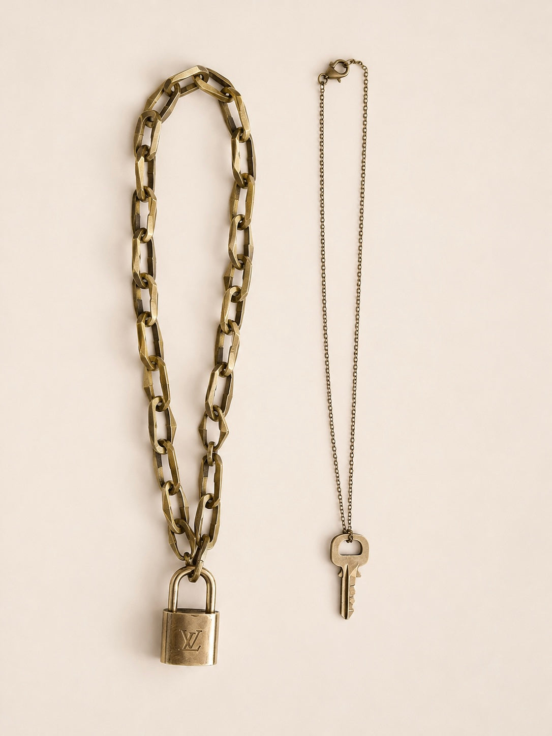 Vintage LV Lock & Key Necklace
