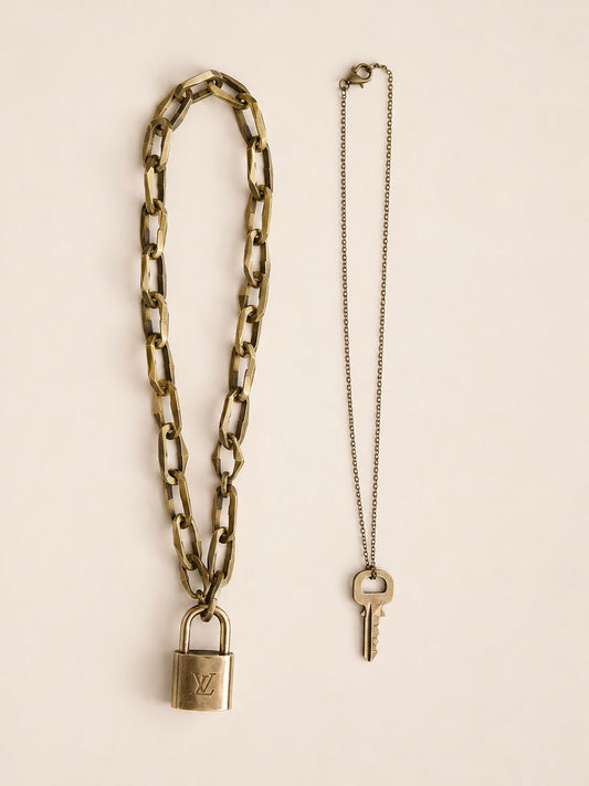 Vintage LV Lock & Key Necklace