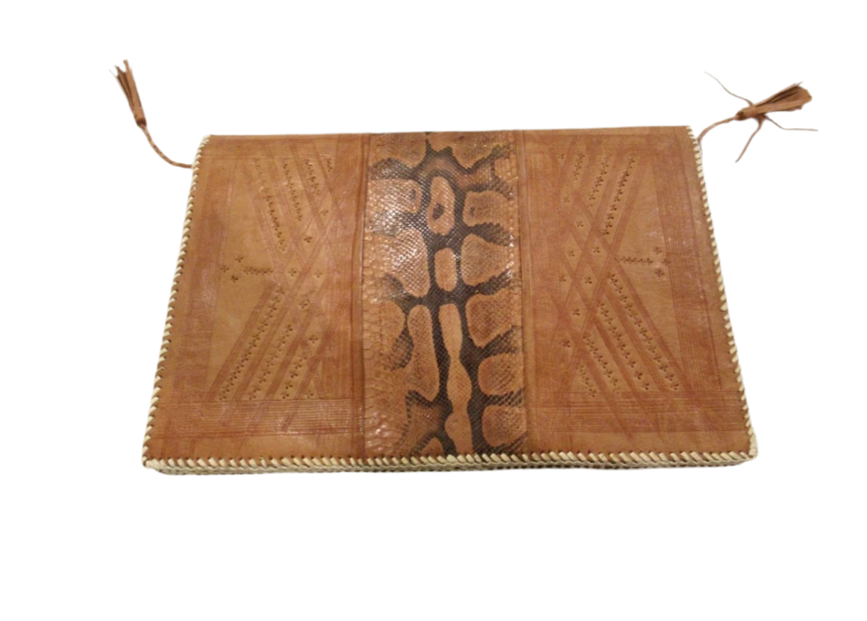 Vintage Python Leather Envelope Clutch