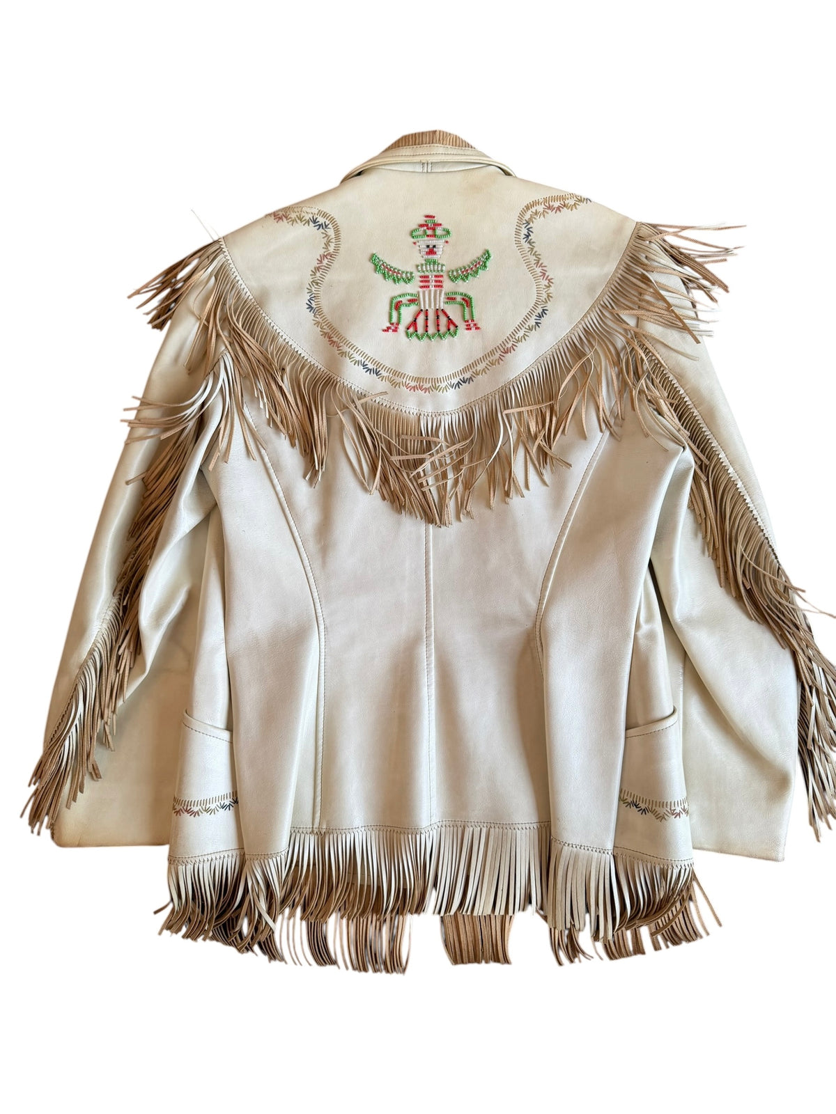 Vintage Ivory Pioneer 70s Fringe Western Jacket