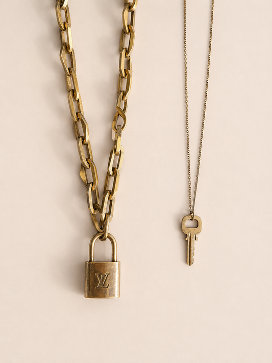 Vintage LV Lock & Key Necklace