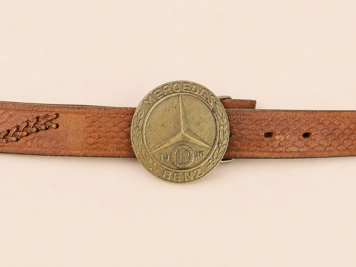 Vintage Mercedes-Benz Medallion Leather Belt