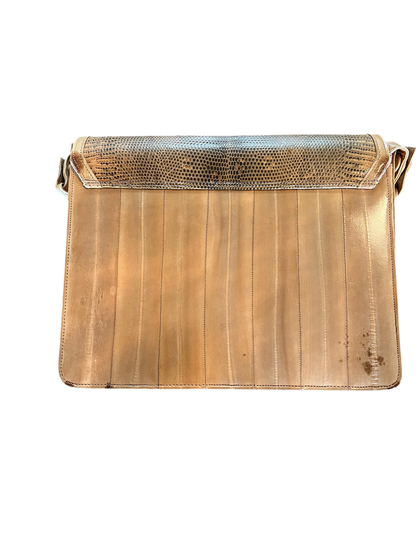 Vintage Eel & Lizard Skin Leather Box Crossbody