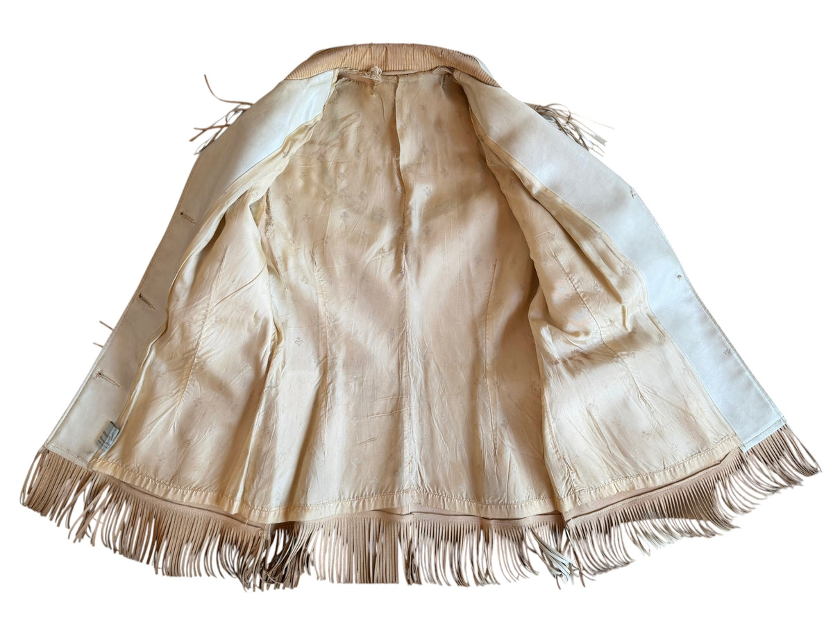 Vintage Ivory Pioneer 70s Fringe Western Jacket