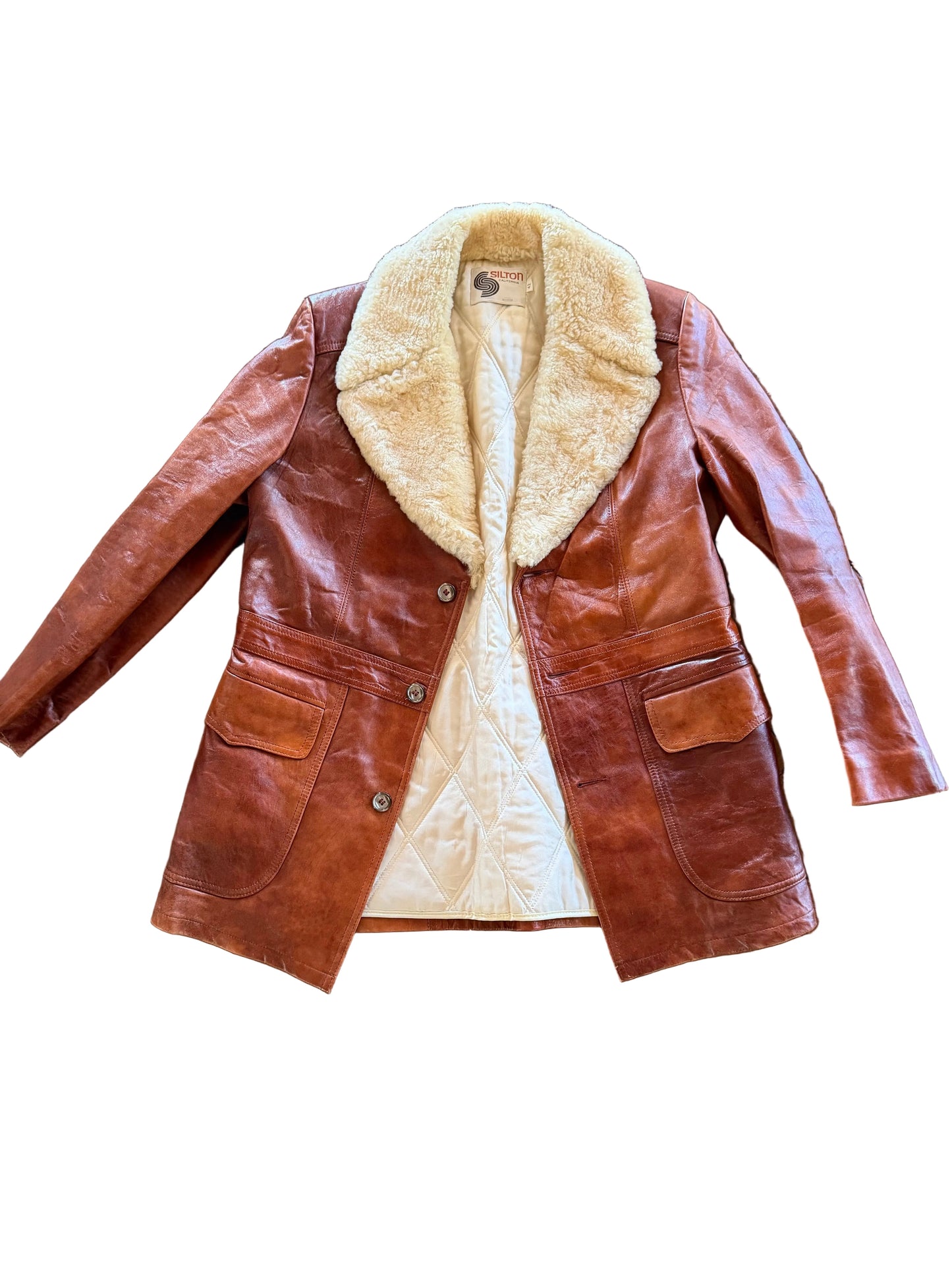 Silton 70s Sherling Men’s Leather Jacket Size 42