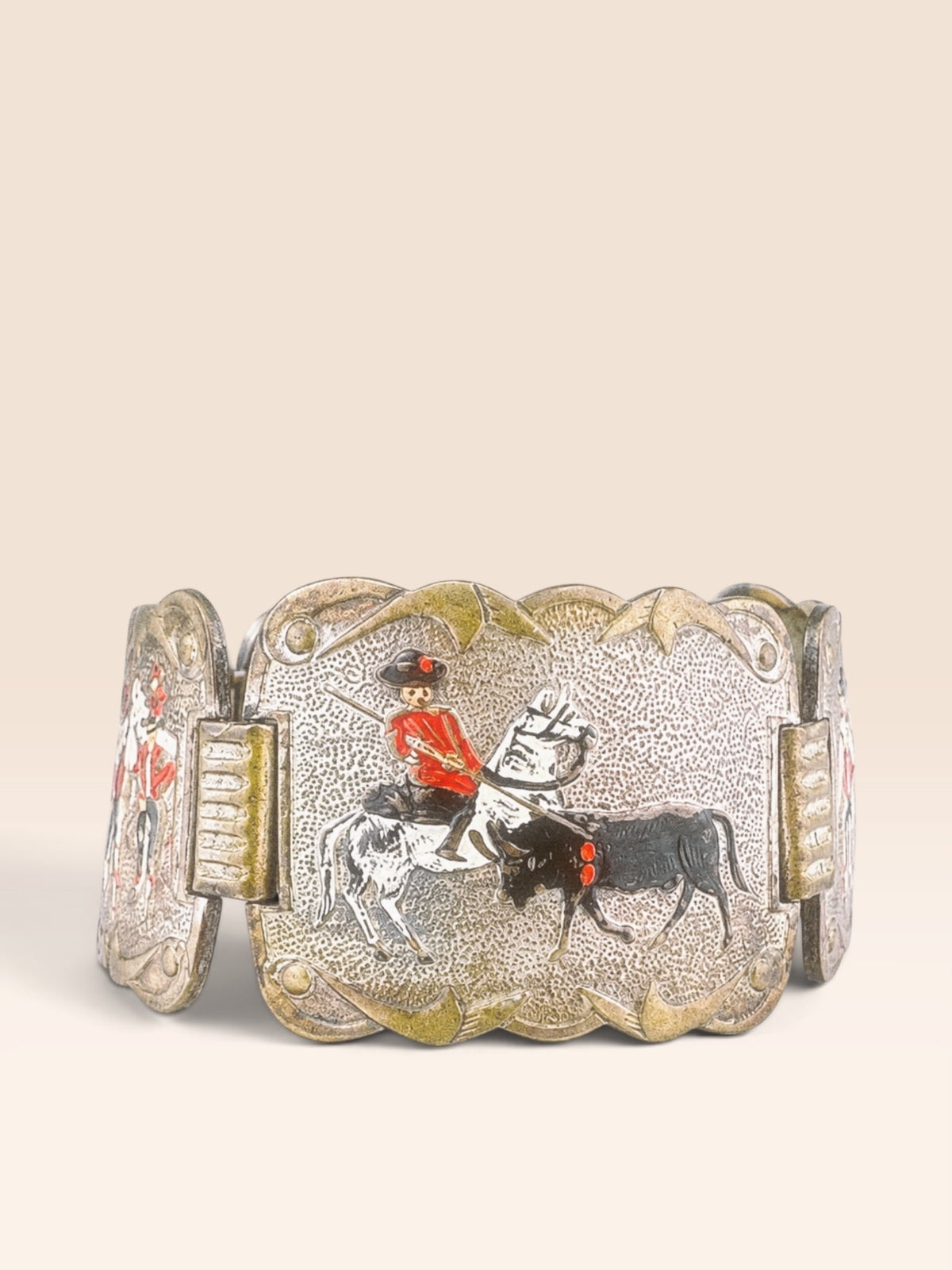 Vintage Matador Enamel Panel Bracelet