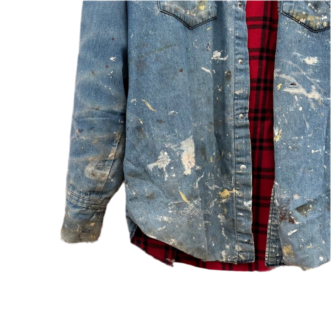 Vintage Wrangler Ranch Work Wear Distressed Snap