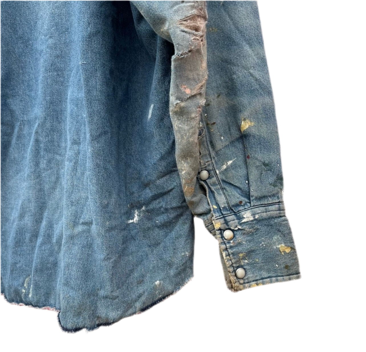 Vintage Wrangler Ranch Work Wear Distressed Snap