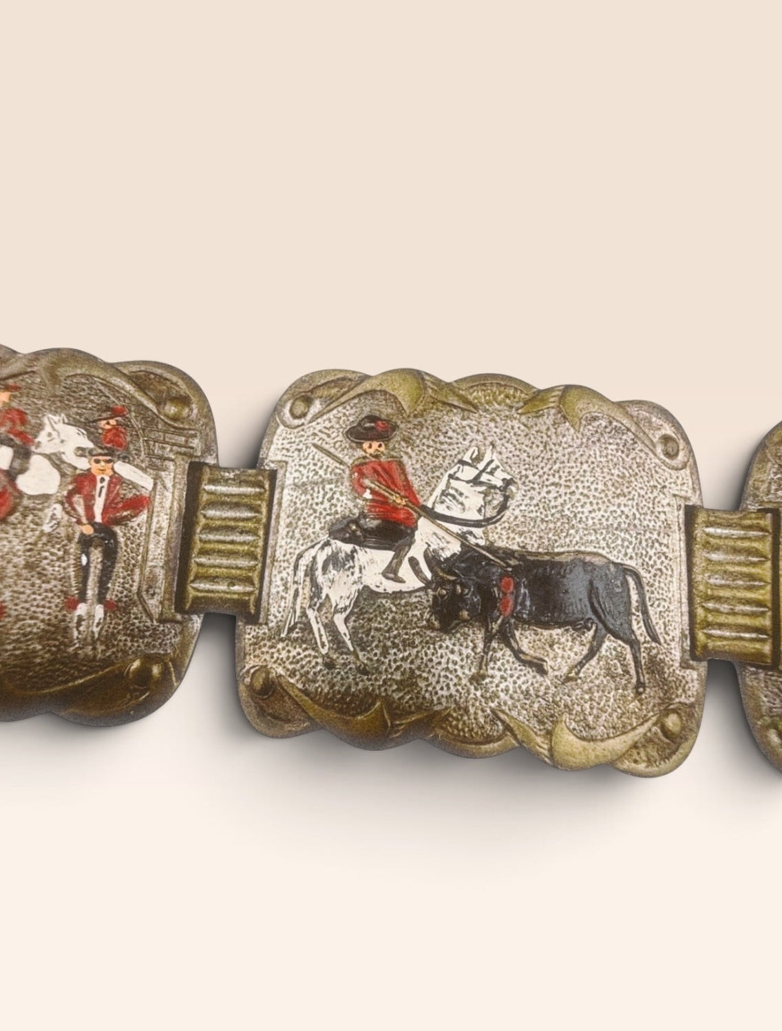 Vintage Matador Enamel Panel Bracelet