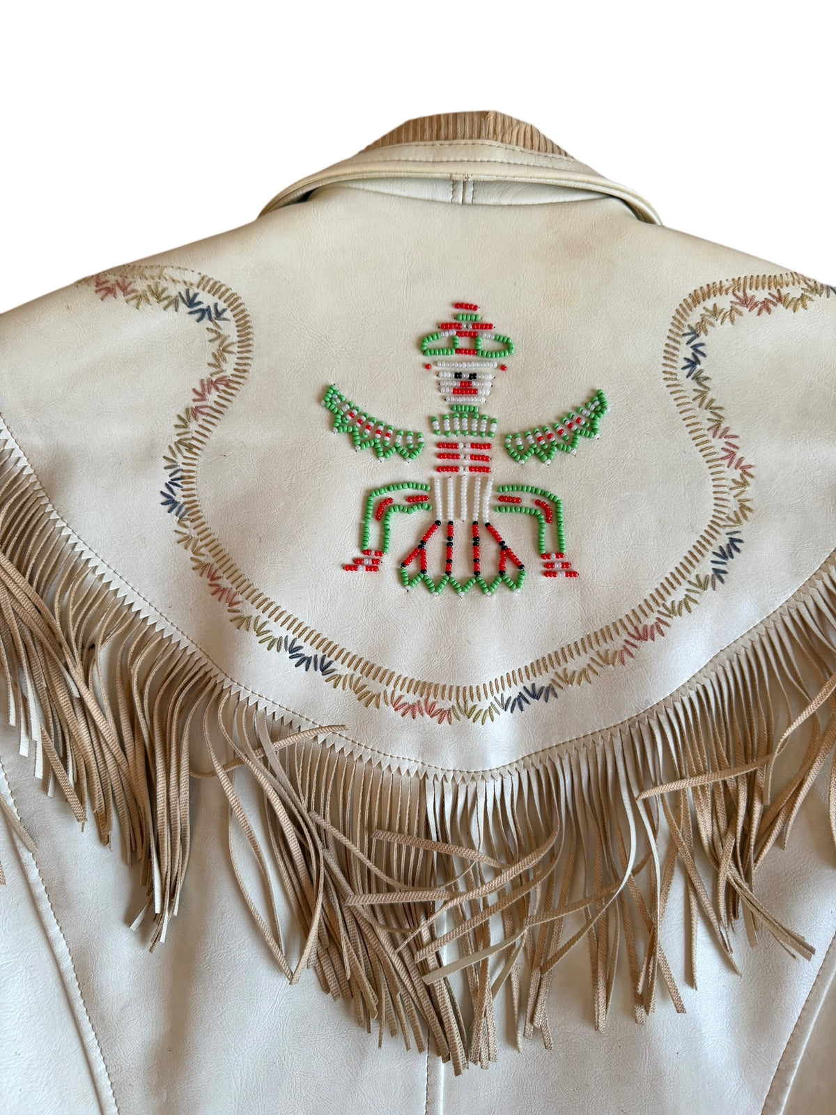 Vintage Ivory Pioneer 70s Fringe Western Jacket