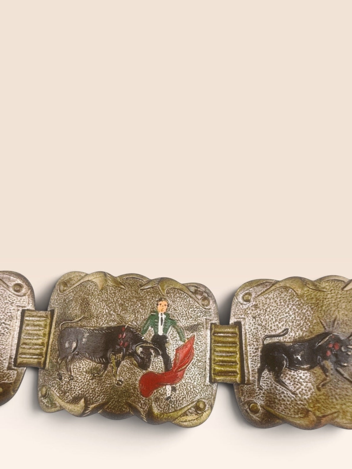 Vintage Matador Enamel Panel Bracelet