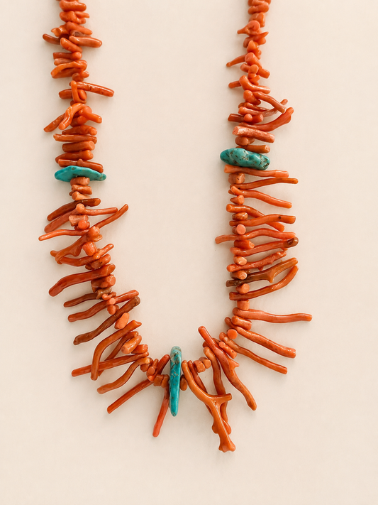 Vintage Coral & Turquoise Necklace