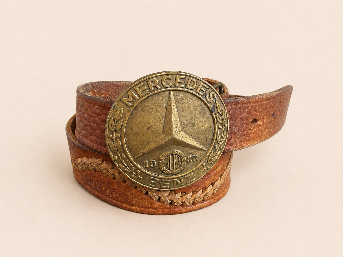 Vintage Mercedes-Benz Medallion Leather Belt