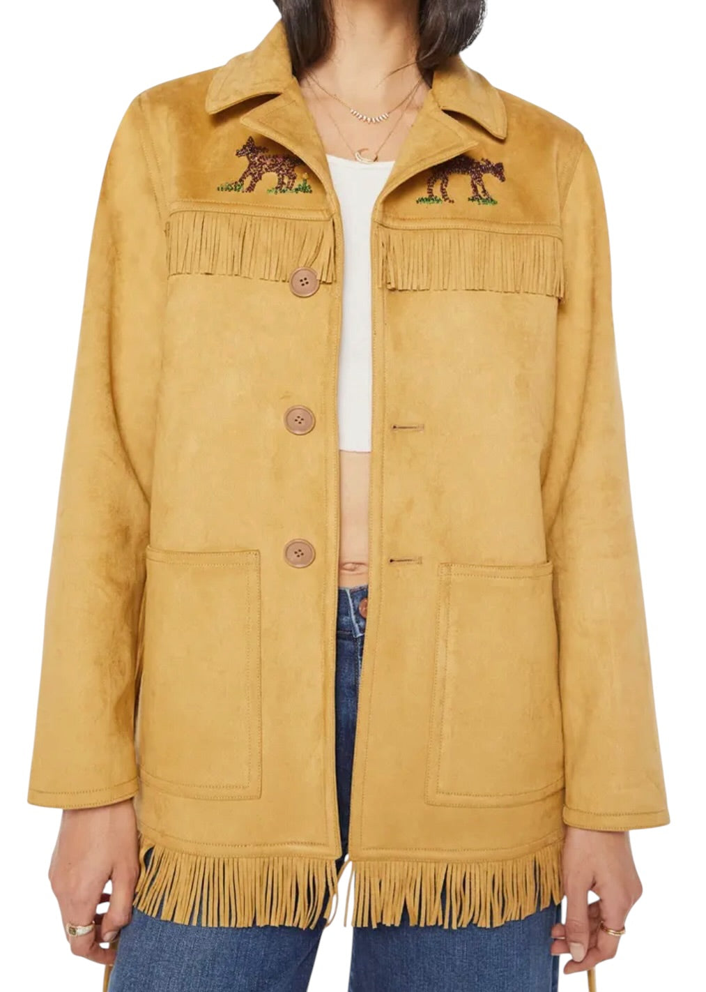 Mother Fringe Faux Jacket