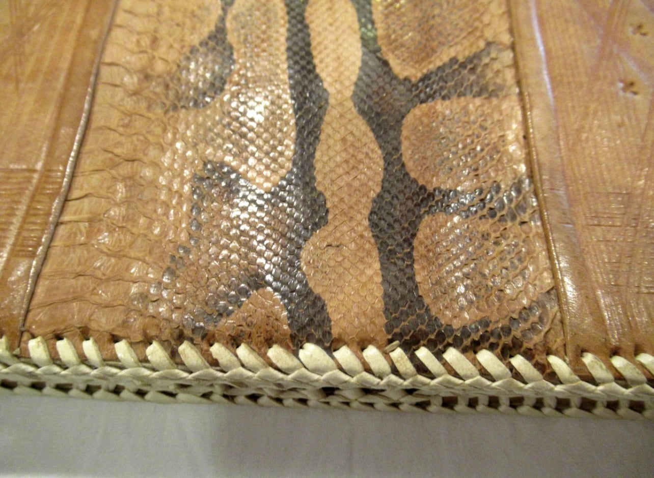 Vintage Python Leather Envelope Clutch