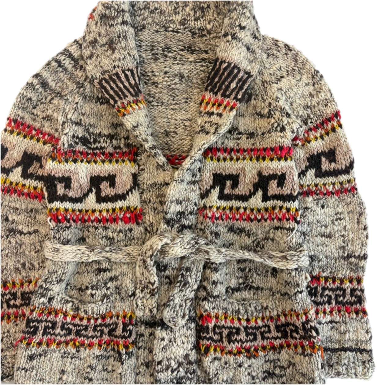Vintage 70s Aztec Cowichan Wool Sweater
