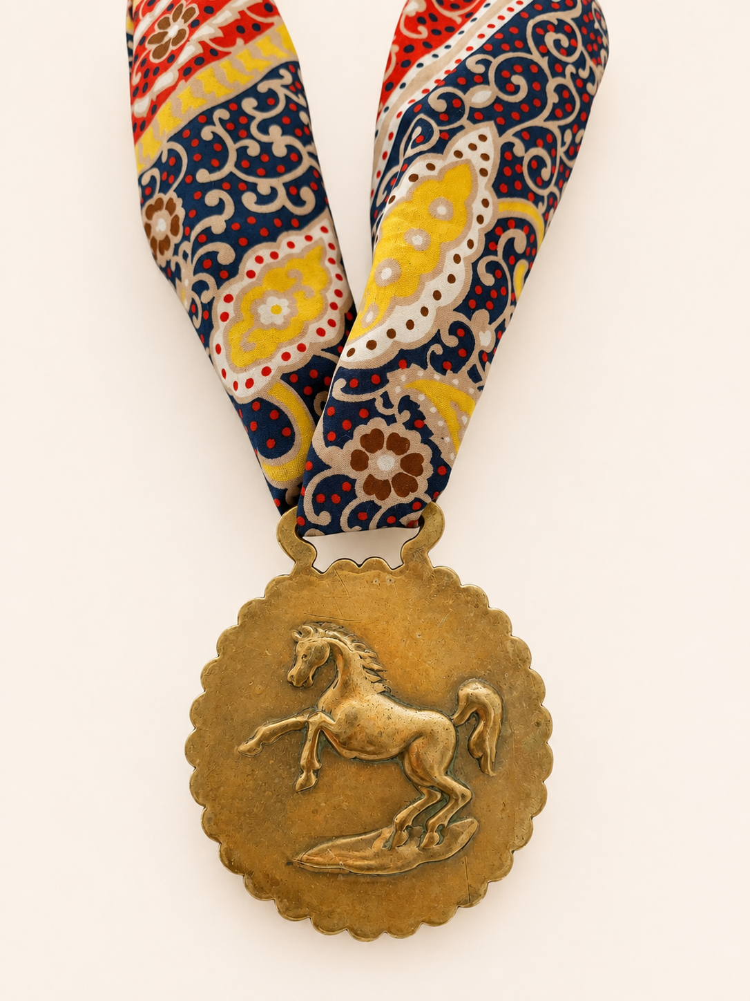 Vintage Equestrian Medallion Necklace